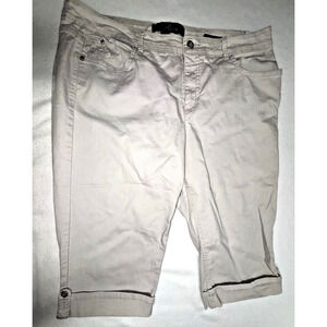 Gloria Vanderbilt Capris Womans 16 Tan Aiden Skimmer Stretch Bling Embroidery